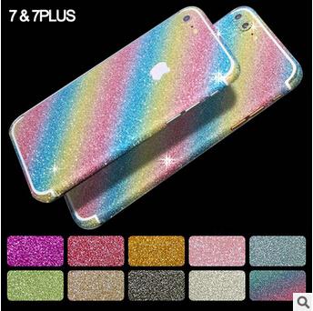 Luxury Bling Diamond Glitter Sticker Full Body Skin Cover Shiny Front Back Side For iPhone 7 SE 5S 6 6S plus Samsung S6 S7 edge with logo