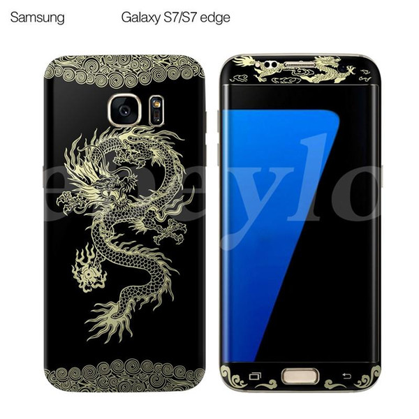 0.1MM 3D Curved PET Full Cover Screen Protector Rose & Chinese Dragon Pattern For Samsung Galaxy S7 S6 Edge 10 Designs Wooden Box