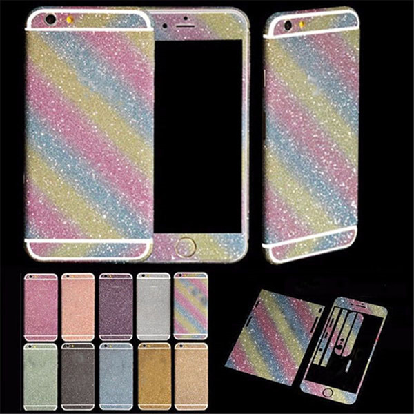 For Iphone 7 Bling Rhinestone Glitter Full Body Shine Front Back Sticker Case For Iphone 6S Plus 6S 5 5S With Retail Package