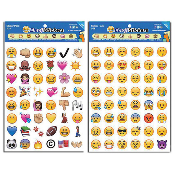 Emoji Sticker Pack-Instagram Facebook Twitter for iPhone Emoji sticker 4 sheets per pack around 200 Stickers kids lovely gift with OPP Bag