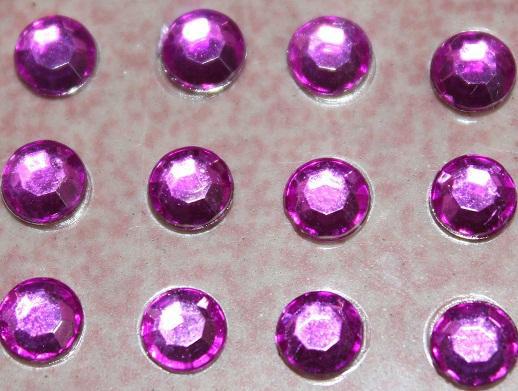 1200pcs 5MM Self Adhesive Fuchsia Color Flackback Rhinestones Gem For Moblie Phone