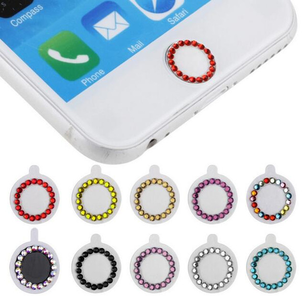 Wholesale-100pcs/lot free DHL Crystal Bling Rhinestone Diamond Home Button Sticker with retail package for iPhone 5s 6s 6plus Touch ID