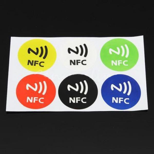 6PCS Colorful Waterproof NFC Stickers RFID Adhesive Label for HTC Samsung Supertop G00127