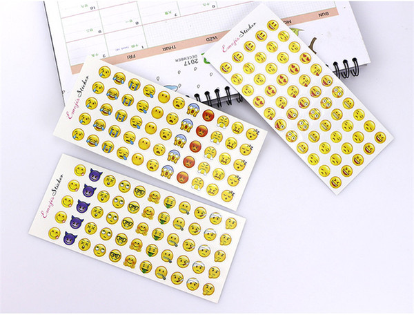 Hot sale creative paper QQ stickers emoji emoticon cell phone diary sticker a set of 12