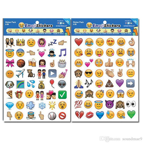 Kids lovely gift Emoji Sticker Pack-Instagram Facebook Twitter for iPhone Emoji sticker 4 sheets per pack around 200 Stickers with OPP Bag