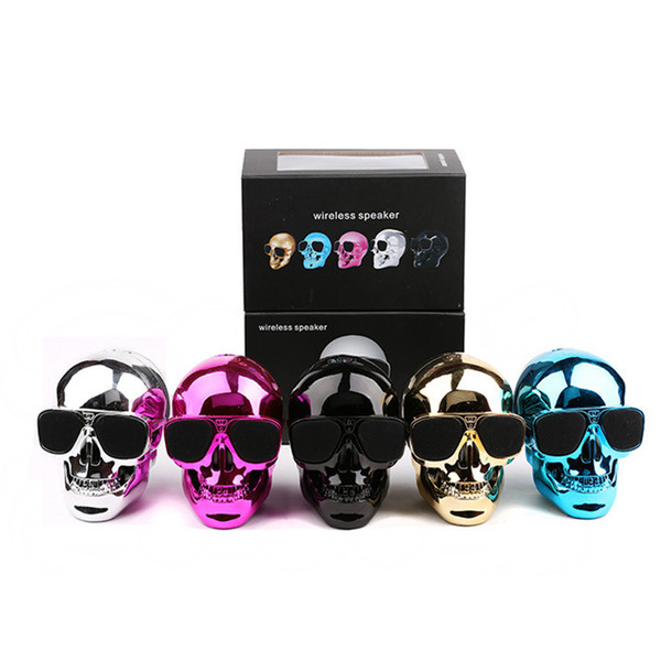 Portable Skull Bluetooth Speakers Skull Head Ghost Wireless Stereo Subwoofer Mega Bass 3D Stereo Hand-free Audio Player Speaker
