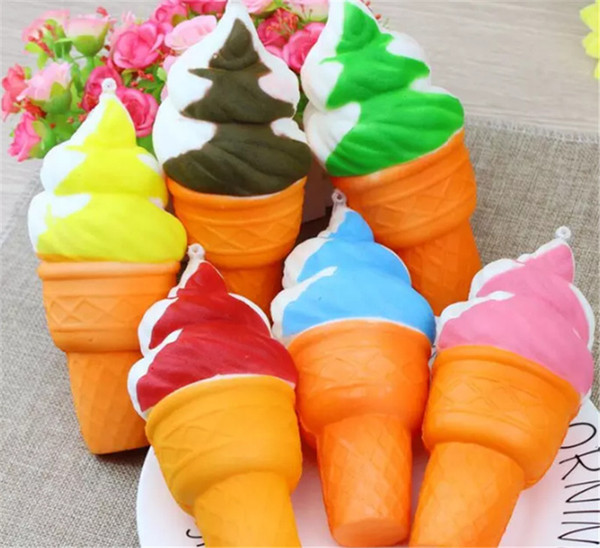 Ice cream Jumbo kawaii Cute Squishy Slow Rising Pendant Phone Straps Charms Icecream Bread Queeze Kid Toys