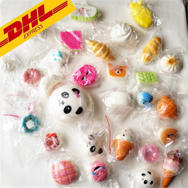 New 3D Kawaii Squishy Charm Rilakkuma Donut Cute Phone Straps Bag keychain Charms Slow Rising Squishies Jumbo Buns Pendant