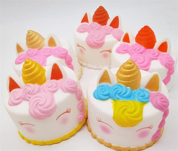 Squishy CutePink unicorn Toys Colorful Cartoon Unicorn Cake Tail Cakes Kids Fun Gift Squishy Slow Rising Kawaii Squishies