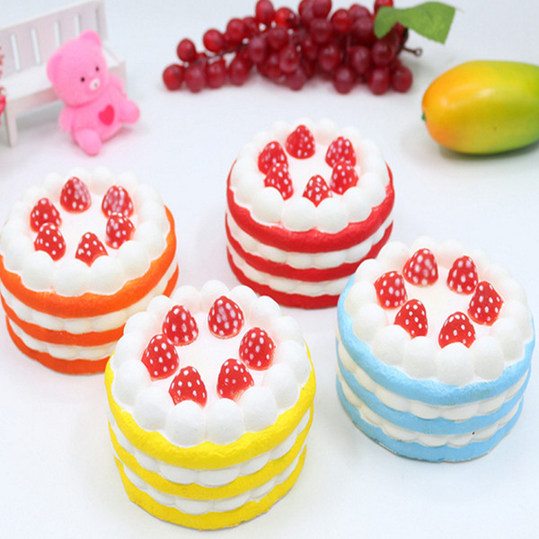 2018 Squishy Cake Strawberry Perfume Cream Pink Yellow Red Coffee Blue Fidget Toy Jumbo Decor Slow