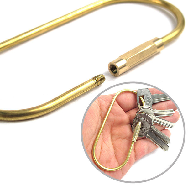 Keychain Key ring outdoor creative semicircular brass key ring D type buckle Copper material car key receiver 138