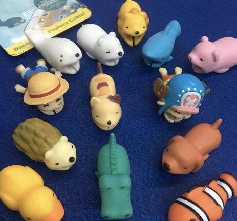 Cute Cable Bite animal Protector Accessory toys cable bites dog pig elephant axolotl for iPhone samsung smartphone Charger Cord DHL Free