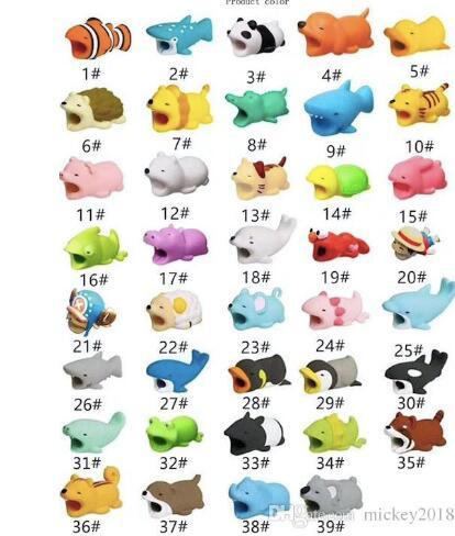 Cute Cable Bite animal Protector Accessory toys cable bites dog pig elephant axolotl for iPhone samsung smartphone Charger Cord Fast Ship