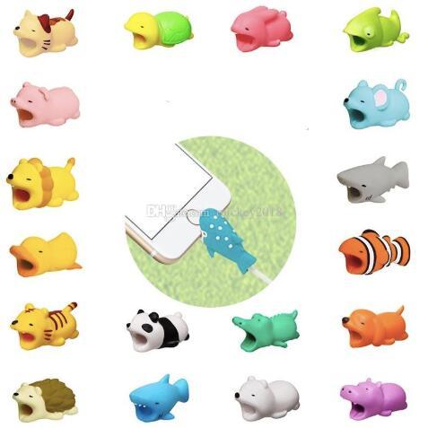 Cute Cable Bite animal bite cable Protector Accessory toys cable bites dog pig elephant axolotl for iPhone samsung smartphone Charger Cord