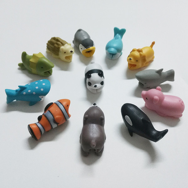 Hot Cable Bite animal bite cable Protector Accessory toys cable bites dog pig elephant axolotl for iPhone Charger with retail package