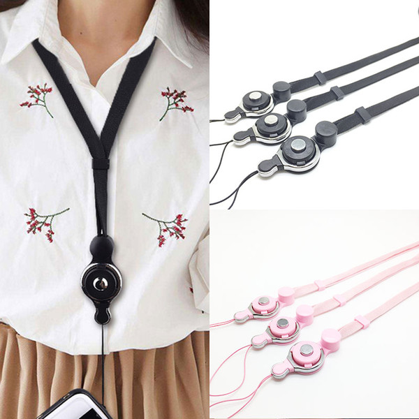 2in1 Detachable Neck Strap Ring Lanyard hanging Charming Charms For iphone samsung smart phone MP3 MP4 Flash Drives ID Card DHL free