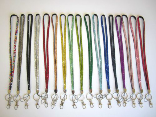 Bling Lanyard Blink Straps Crystal Rhinestone in neck with claw clasp ID Badge Holder for Mobile phone Camera