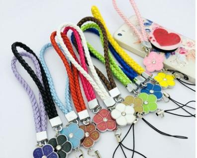 Phone hanging rope Creative woven lanyard hanging bracelet high-quality flower bracelet camellia plum short rope