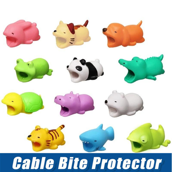 Cute Animal Bite USB Lightning Charger Data Protection Cover Mini Wire Protector Cable Cord Phone Accessories 36 Designs no retail package