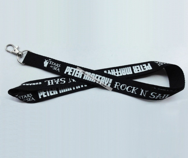 Hot Sale Black Polyester 2.5cm Lanyard Custom logo printed visit id card whistle key cell phone camera neck strap