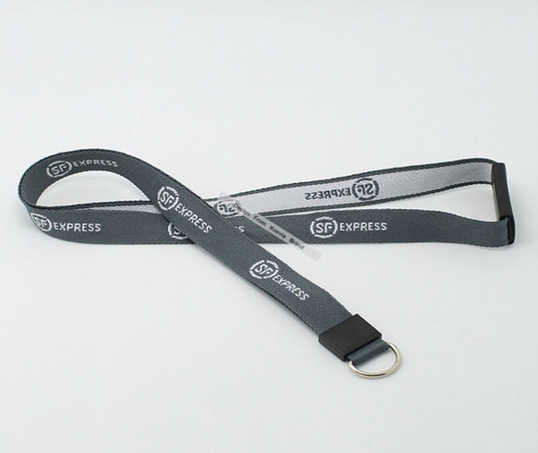 custom double embroidered woven business lanyards logo woven personalized printing 500pcs/lot