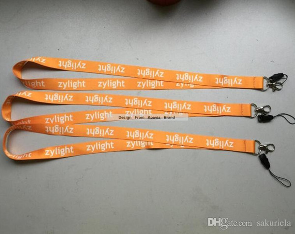 20MM Orange Flat Polyester Neck Lanyard With White Logo Imprint Promotion Gift Lanyard Custom Your Own Design