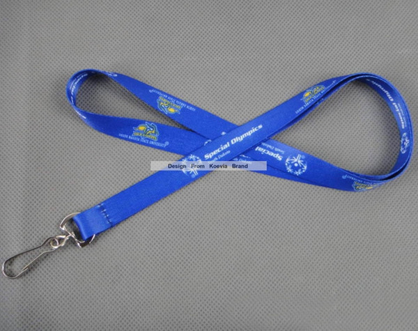 Wholesale Custom printing staff linked brand Logo Neck Lanyard 15MM Blue Sublimation Party Meeting Used Lanyard Gift Good Quality