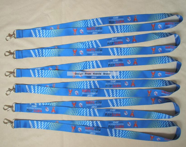 100pcs/lot Fluorescent Custom Print Person Lanyards Logo Text Words heat transfer Polyester lanyard factory supply quick turnaround