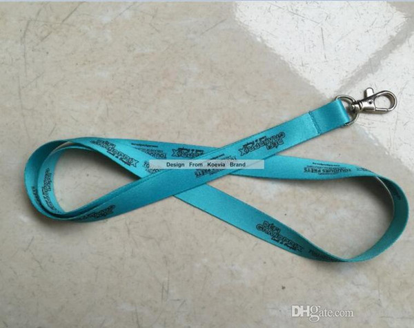 Whole Sale Cheap 100PCS/Lot 15MM Width Flat Polyester Blue Neck Lanyard With Company Logo Custom Print Promotion Work Lanyard For Badge Reel