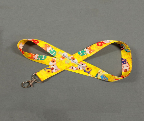 Wholesale custom sublimation printed lanyard with swivel metal hook Children Style Cute Lanyards For Party Birthday 200pcs/lot