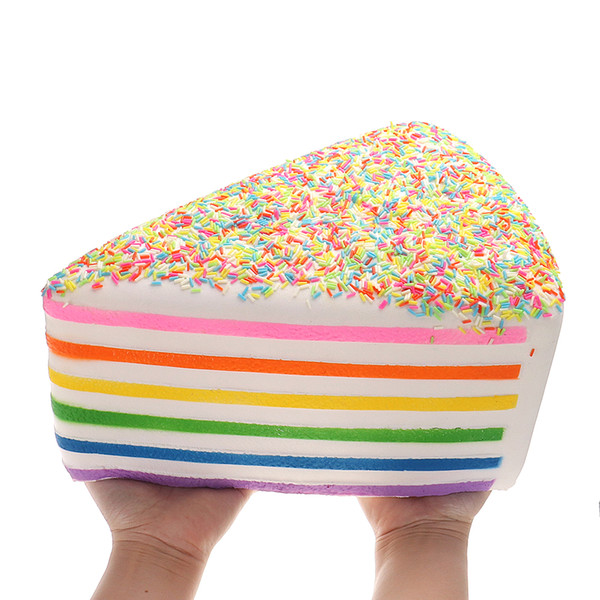 2PCS/lot Big size Kawaii Squishies Rainbow cake Jumbo for Squishy Slow Rising toy best Gift for Kids Anti stress Huge Toy desk Decoration