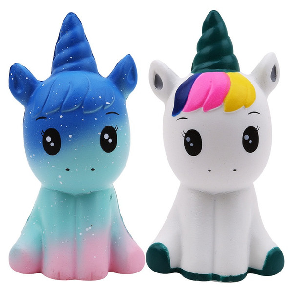 10pcs/lot Jumbo Kawaii Colorful Galaxy Unicorn Squishy Doll Slow Rising Stress Relief Squeeze Toys for Baby Kids Xmas Gift