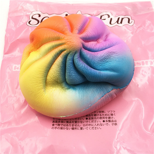 10pcs/lot 13CM Jumbo Rainbow Bread Squishy Slow Rising Relieves Stress Anxiety Toy for Adult Release pressure Anxiety Attention