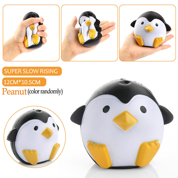 2017 New Brand 11CM Jumbo Kawaii Cute Penguin Squishy Slow Rising Phone Straps Soft Sweet Charm Scented Bread Cake kid Toy Gift