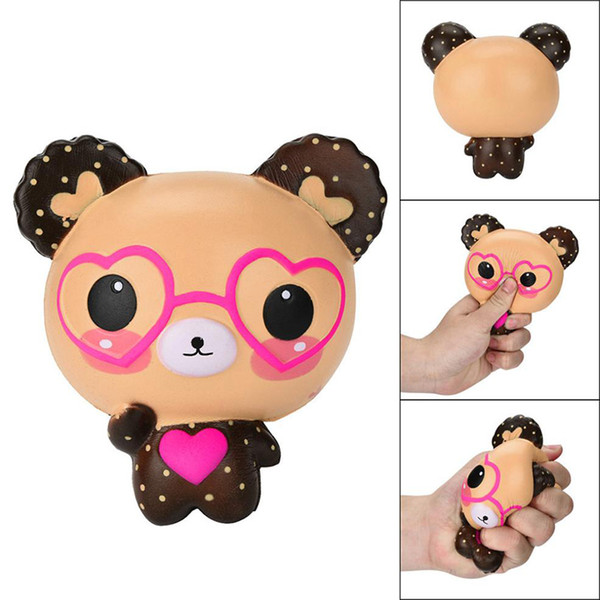 Hot sale Squishy Love Cute Glasses Bear Scented Jumbo Charm Super Slow Rising Squeeze Toy 20 pcs good play for kids new toys