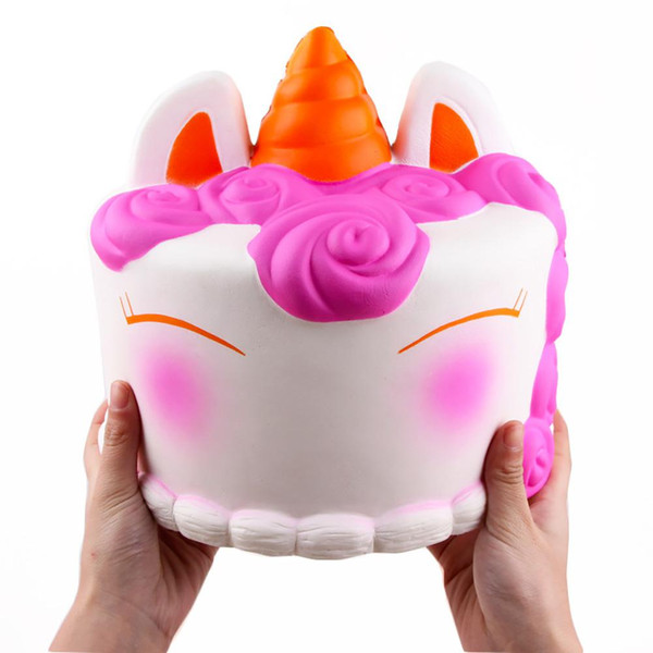 NEW Huge 24CM children cute single-horn horse cake shape pressure relief Squishy toy decoration prop gift