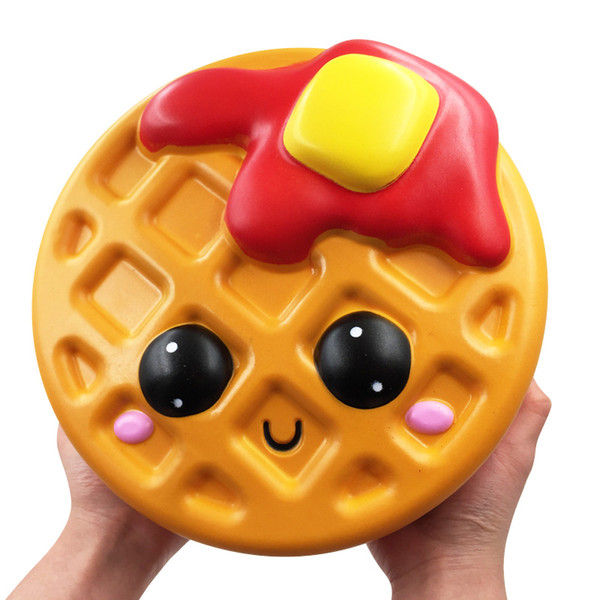 2019 New Fashion Kawaii Giant Chocolate Waffle Cake Cookies Biscuit Squishies PU Squishy Slow Rising Cream Scented Kids Toy Gift