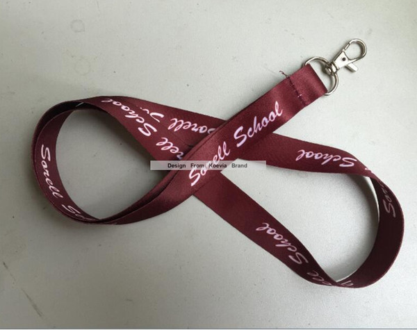 Hot Maroon Phone Lanyard With White Logo Sublimationg Print School Promotion Custom Design Lanyards For Badge Holder