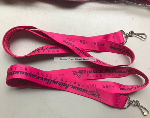 200pcs/Lot Hot NEW Custom Smartphone Neck Lanyard With Phone String Hot Pink Polyester With Black Sports Print Phone Logo Lanyard