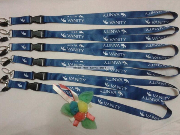 Hot sale 2cm*90cm polyester neck lanyard [Free logo print+Free shipping] promotional cheap custom polyester printed lanyard