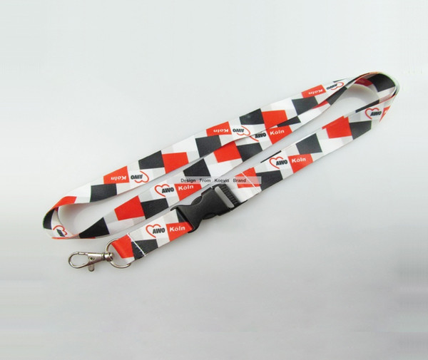 Polyester Gift 20MM Logo Custom Print Any Color Neck Lanyard Detachable Released Safety Lanyards