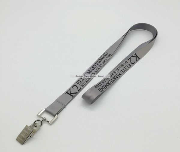 Custom 10MM Width Gray Sublimation Both Side Print Bull Dog Clip Neck Lanyard Logo Promotion Print Cheap Lanyards