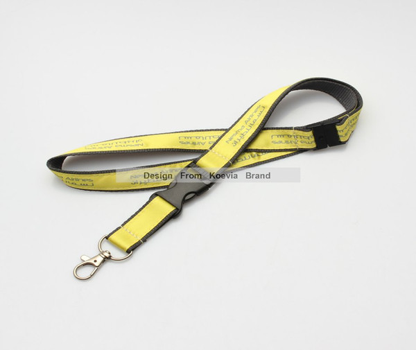 Free shipping cheap quality 1000pcs/lot 20MM Custom Logo ID holder printing double layer satin polyester yellow lanyards