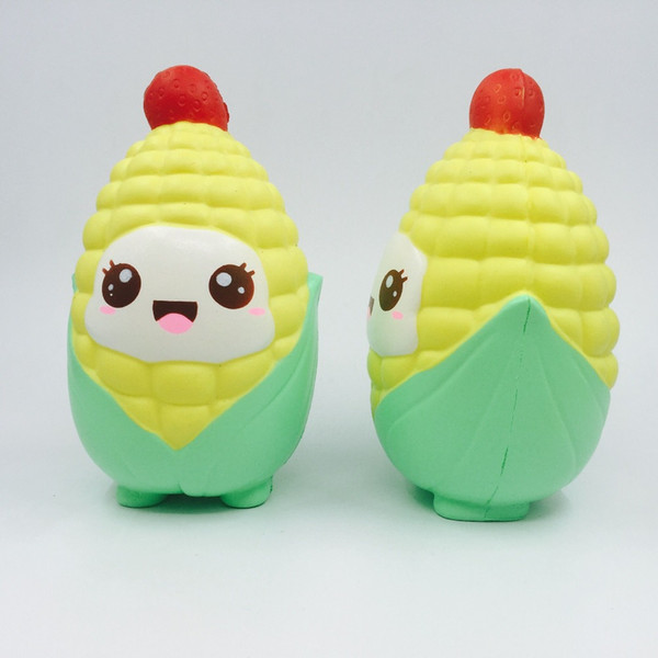 20PCS Squishy Cute Emoji Face Strawberry Corn 14cm Squishy Slow Rising Jumbo Ice Cream Scented Squeeze Bread Kid Toy