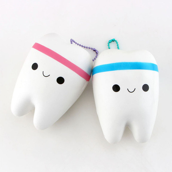 20PCS/lot 10.5cm Adorable Teeth Squishy Soft Pu Slow Rising Original Package Phone Strap Squeeze Toy