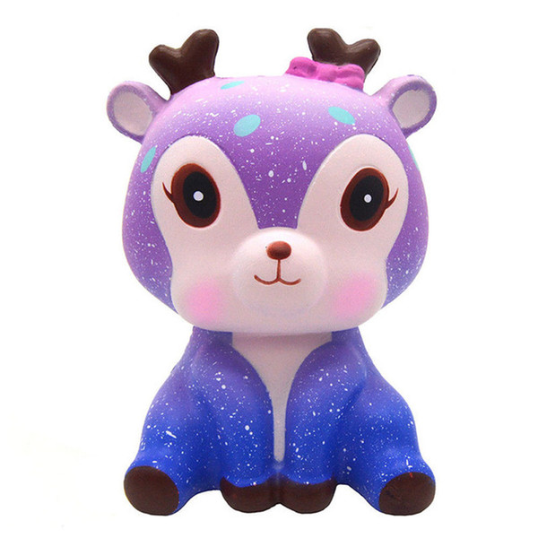 10Pcs/Lot Galaxy Cute Kawaii Cartoon Deer Squishy Toys Slow Rising Cream Scented Squeeze Toys Novelty Antistress Speelgoeds Gift