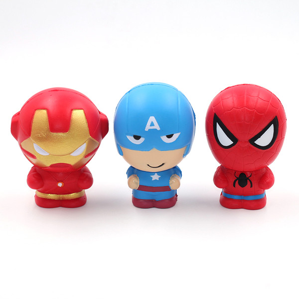 20pcs/lot Squishy Superhero Avengers Iron Man Captain America Spiderman Action Figures Gift Collection Of Children's Toys Slow Rising Toys