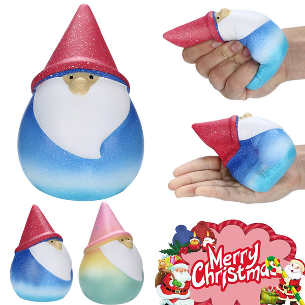 10Pcs / Lot Newest Practical Jokes Squishy 2018 Christmas Santa Claus Toy Slow Rising Fruits Scented Stress Relief Toy Wipes Anti-Stress