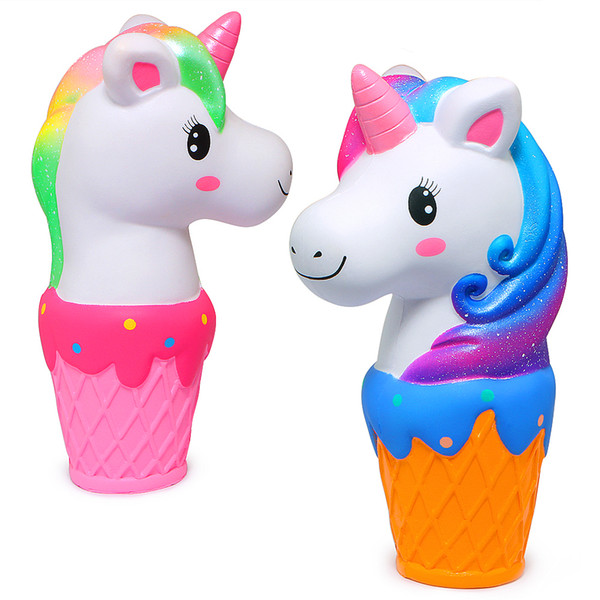 10pcs/lot Jumbo Galaxy Unicorn Squishy Rainbow Ice Cream Squishies Cream Scented Slow Rising Kids Toys Phone Strap