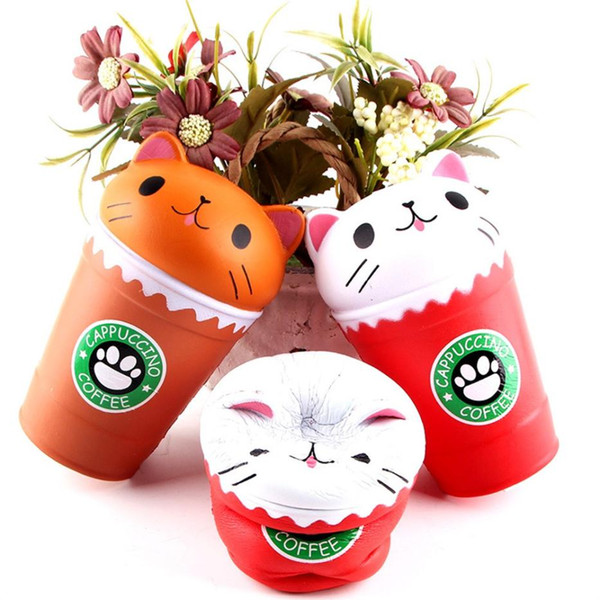 14cm Cut Cappuccino Coffee Cup Cat Scented Squishy Slow Rising Cure Gift gadgets Squeeze Collection prank Fun Toy Gift